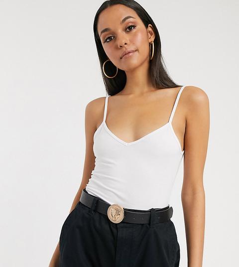 Camiseta De Tirantes Blanca Con Cuello En V Ultimate De Asos Design Tall-blanco