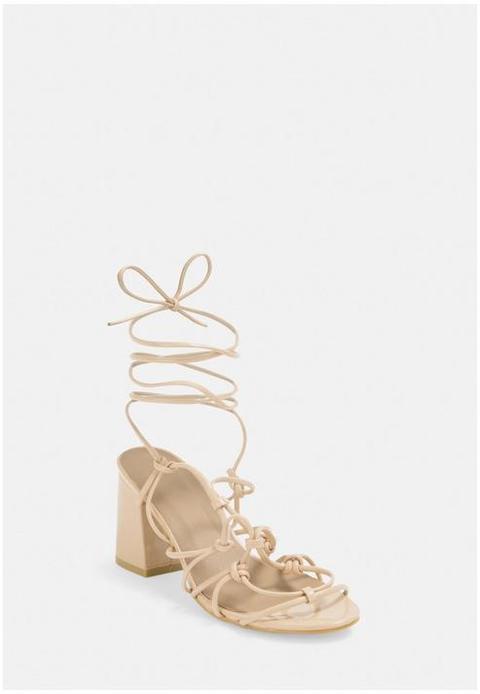 cream lace up sandals