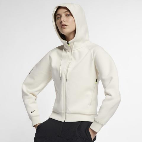 Sweatà Capuche En Tissu Fleece Entièrement Zippé Nike Sportswear Tech Pack Pour Femme - Blanc