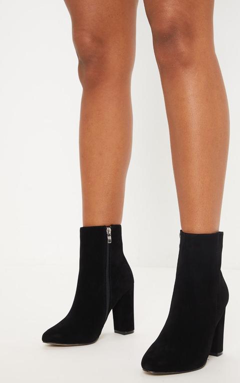 Behati Black Faux Suede Ankle Boots 