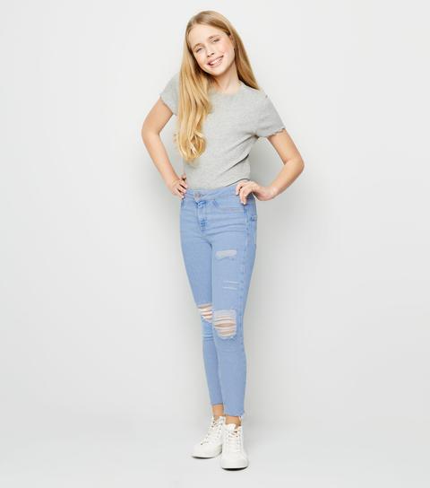 girls distressed skinny jeans