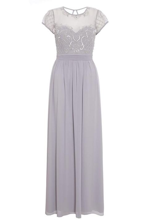 quiz grey chiffon maxi dress