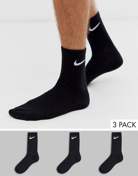 Nike Training 3 Pack Unisex Crew Socks In Black