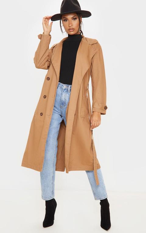 Dark Stone Denim Trench Coat