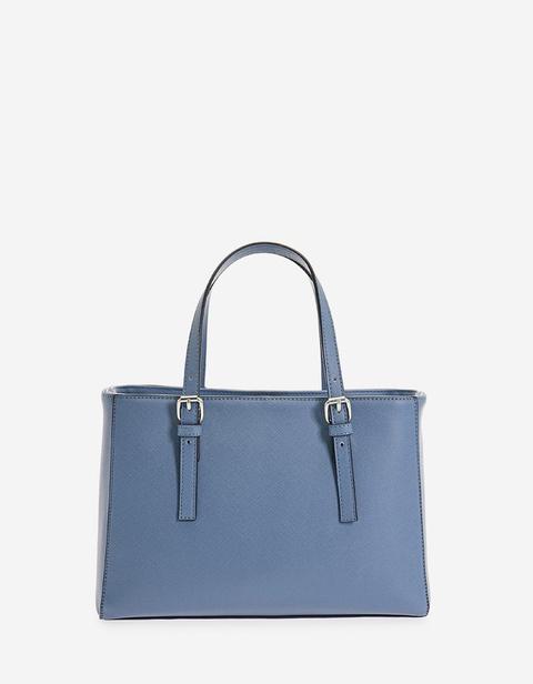 Borsa Tote Media Azzurro