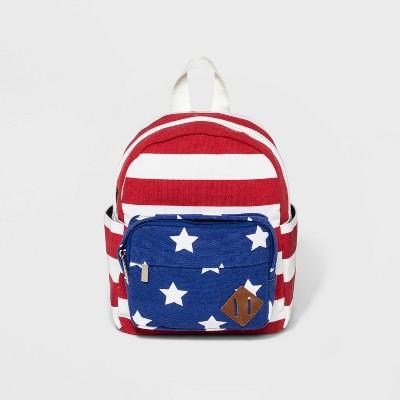 Mad Love Striped Canvas Flag Printed Mini Backpack