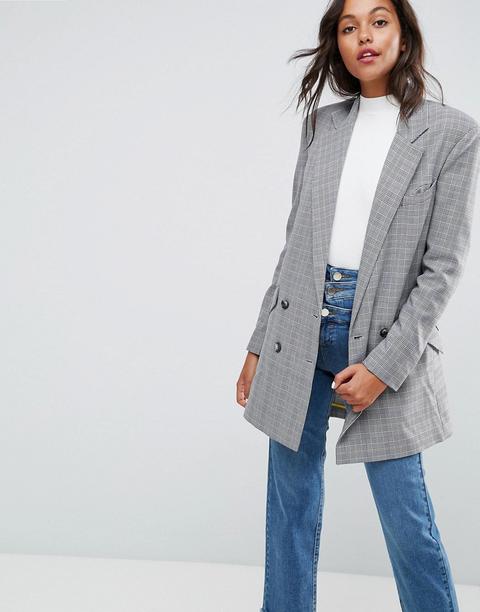 Asos - Blazer Lungo A Quadri - Multicolore