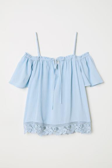 H & M - Cold Shoulder Blouse - Blue