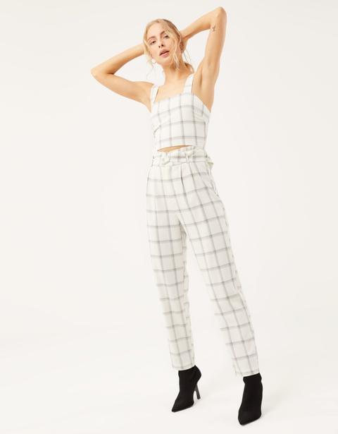 Pantaloni Bianchi A Quadri