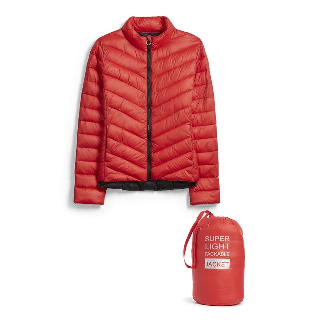 primark red puffer jacket