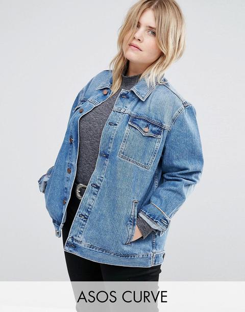 Chaqueta Vaquera Estilo Girlfriend Con Lavado Medio A La Piedra Astrid De Asos Curve