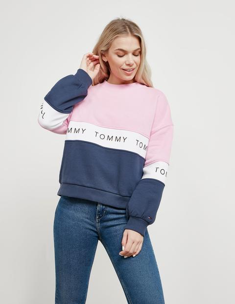 tommy jeans womens pastel colourblock sweatshirt