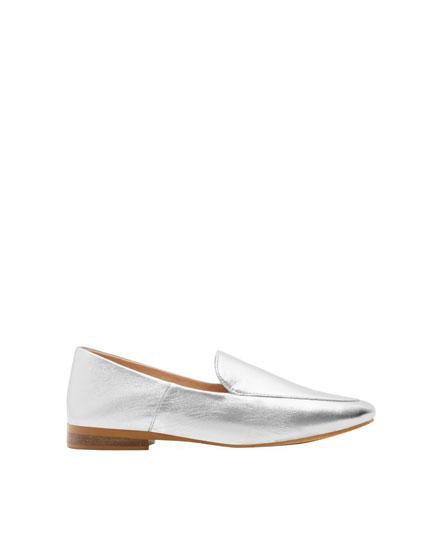Mocasín Piel Metalizado