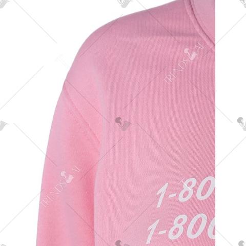 Letter Loose Sweatshirt - Pink M