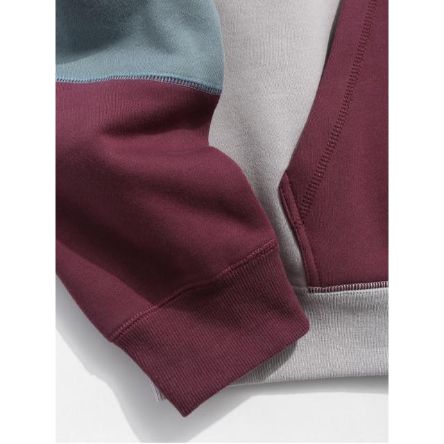 colorblock sewing patchwork fleece hoodie