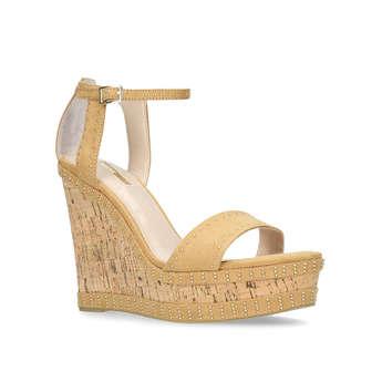 Carvela Kissmee - Tan High Heel Wedge Sandals