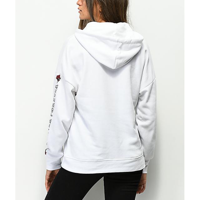 empyre fredia rose white hoodie