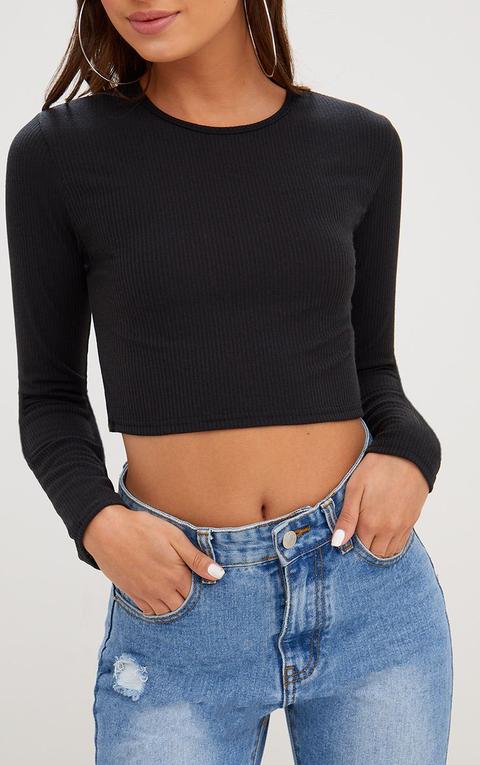 cropped long sleeve black shirt