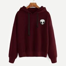 Sudadera Con Estampado De Extraterrestre Y Capucha
