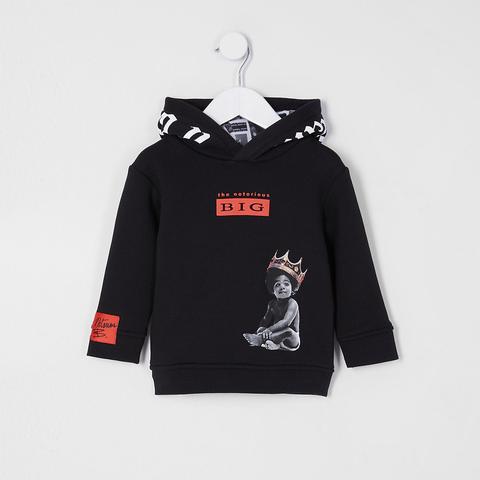 Mini Boys Black 'biggie' Hoodie