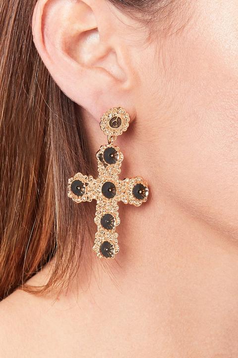 Lucie Gold Cross Earrings