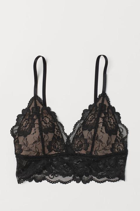 H & M - Reggiseno Pizzo Senza Ferretto - Nero