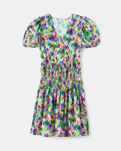 Fórmula Joven - Vestido Corto Flores Cintura Elástica