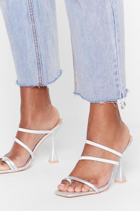 Womens Heel Talk Strappy Louis Heel Mules