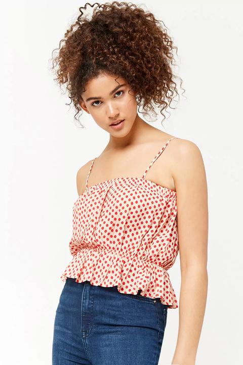 Crop Top Chifón Lunares