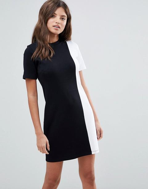 Vestido Estilo Camiseta En Colour Block Monocromático De Asos