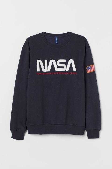 Printed Sweatshirt - Blue