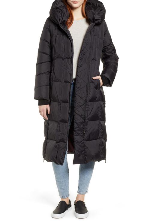 Pillow Collar Quilted Down Long Coat