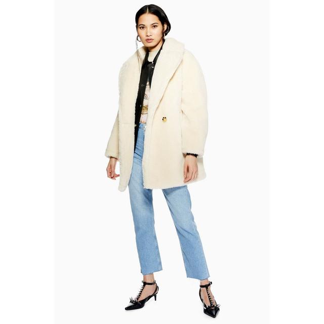 Topshop soft outlet borg coat