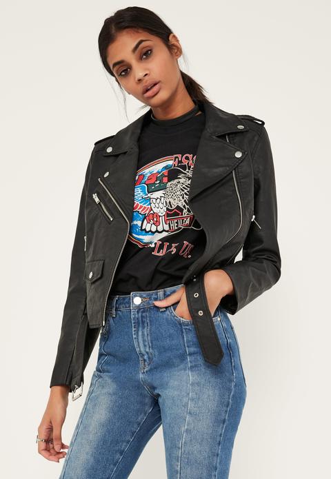 Black Ultimate Faux Leather Biker Jacket