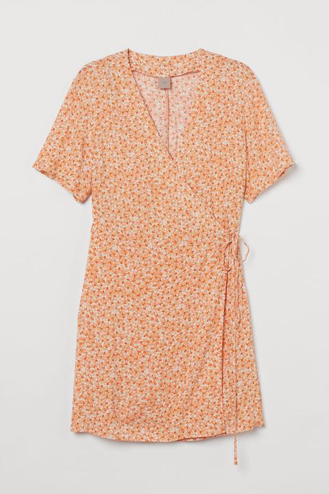 H & M+ Vestido Cruzado - Naranja