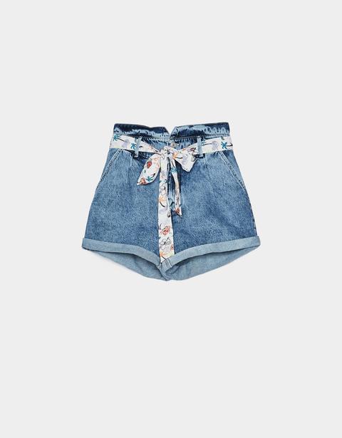 Short High Waist Con Pañuelo