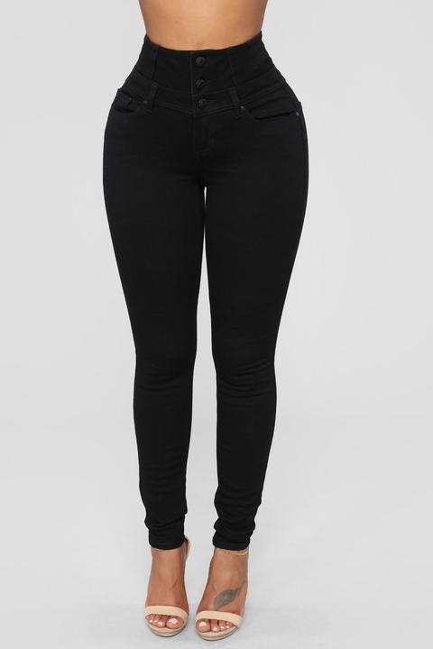 Cross Your Heart Skinny Jeans - Black