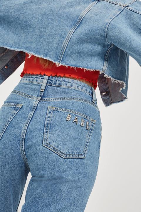 Moto Mid Blue Babe Mom Jeans