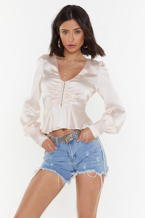 Womens Off The Hook Satin Blouse