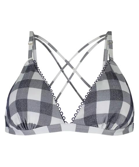 Hunkemöller Top De Bikini Triangular Bold Gingham Blanco