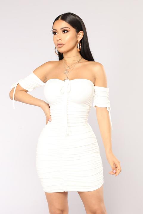 Sanya Ruched Dress - White