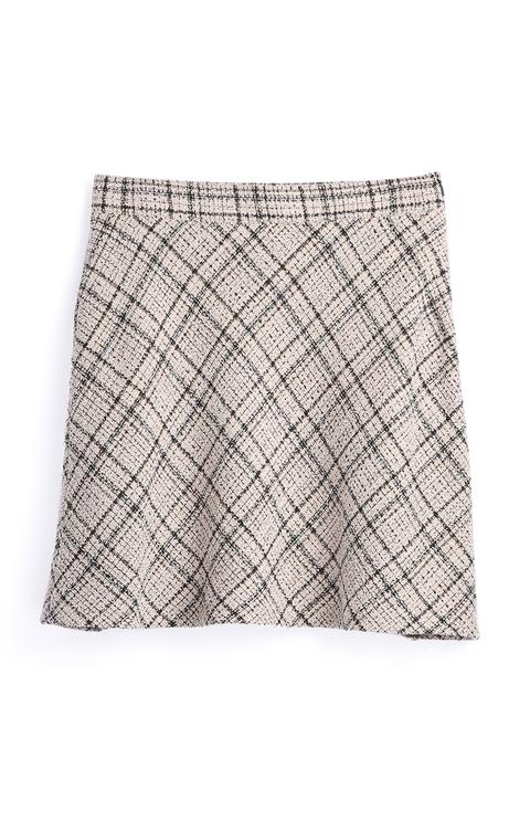 Camel Check Skirt