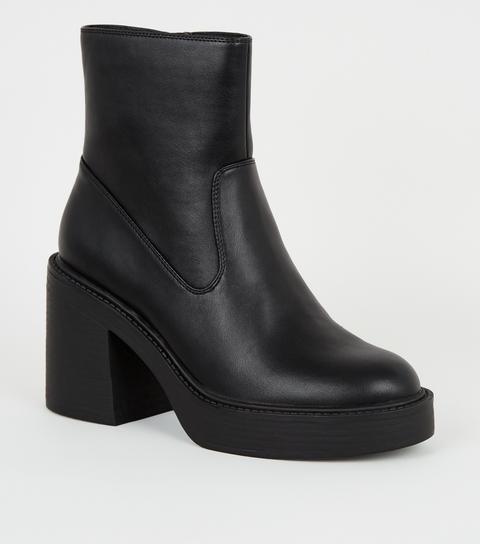 new look black leather boots