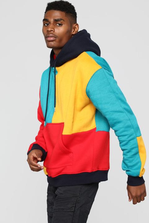 80s color store block hoodie