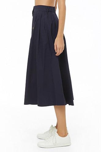 Button front midi outlet skirt forever 21