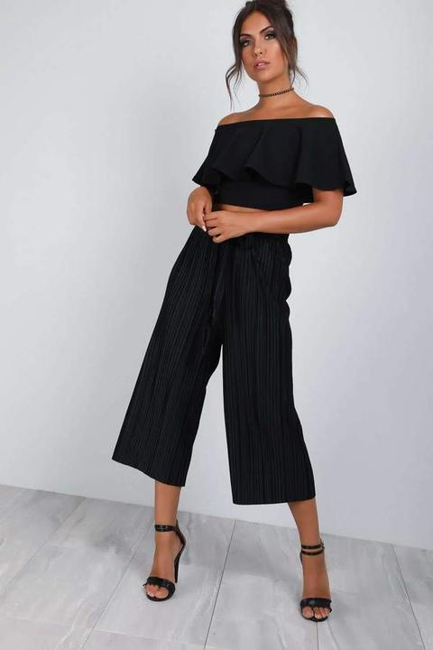Amari High Waist Cropped Pleated Culottes