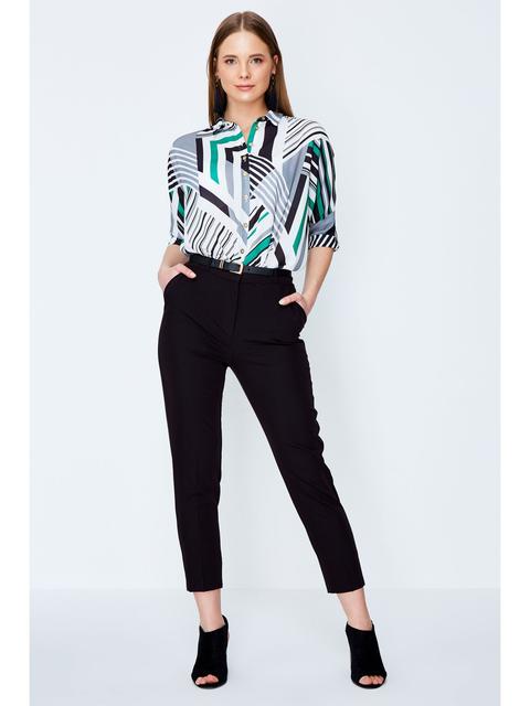 Black Belted Cigarette Trousers