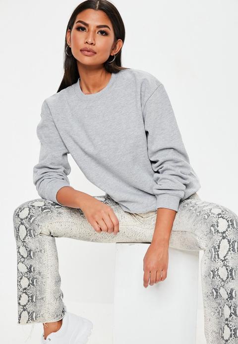 Grey Basic Sweatshirt, Grey