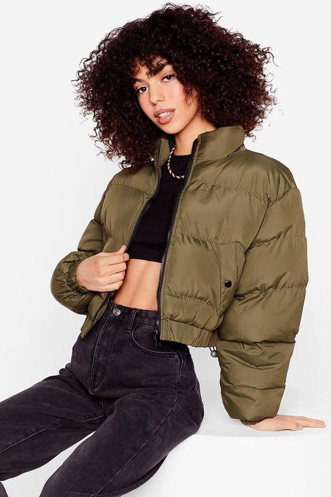 Womens Cropped Puffer Jacket