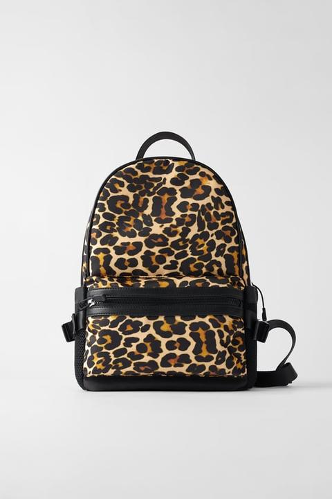 Zaino In Nylon Con Stampa Animalier